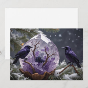 Cartes Pour Fêtes Annuelles Amethyst Crystal - Crows Ravers Noël