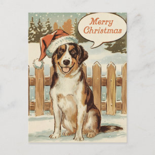 Cartes Pour Fêtes Annuelles Ami à fourrure festive : un Noël