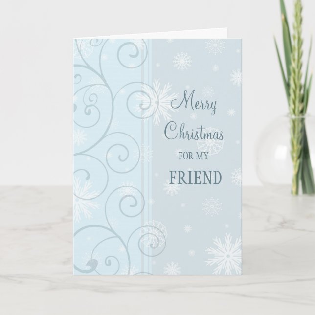 Cartes Pour Fêtes Annuelles Ami Merry Christmas Card Blue Snowflakes (Devant)