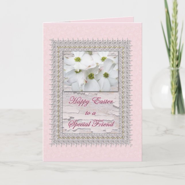 Cartes Pour Fêtes Annuelles Ami Spécial Flower Dogwood de Pâques (Devant)