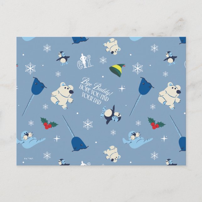 Cartes Pour Fêtes Annuelles Amis Animaux "Au revoir Buddy" Motif Hiver (Devant)