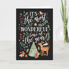 Cartes Pour Fêtes Annuelles Amis de la forêt | Noir |