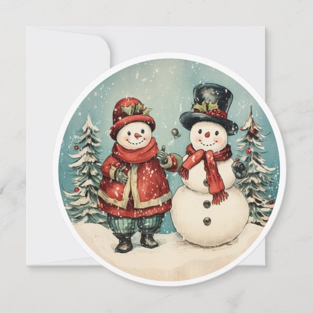 Cartes Pour Fêtes Annuelles Amis de la neige  (Devant)