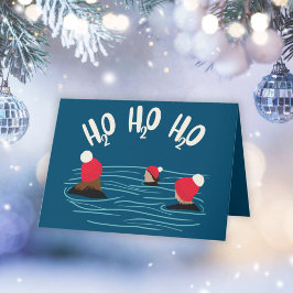 Cartes Pour Fêtes Annuelles Amis de natation sauvage en Noël casquette laineux