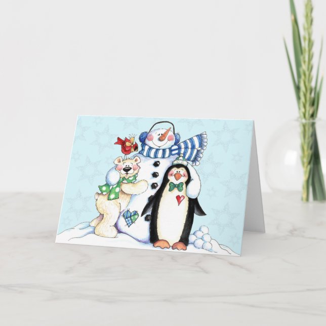 Cartes Pour Fêtes Annuelles Amis d'hiver (Devant)