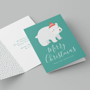 Cartes Pour Fêtes Annuelles Amis d'hiver mignons Ours polaire non photo