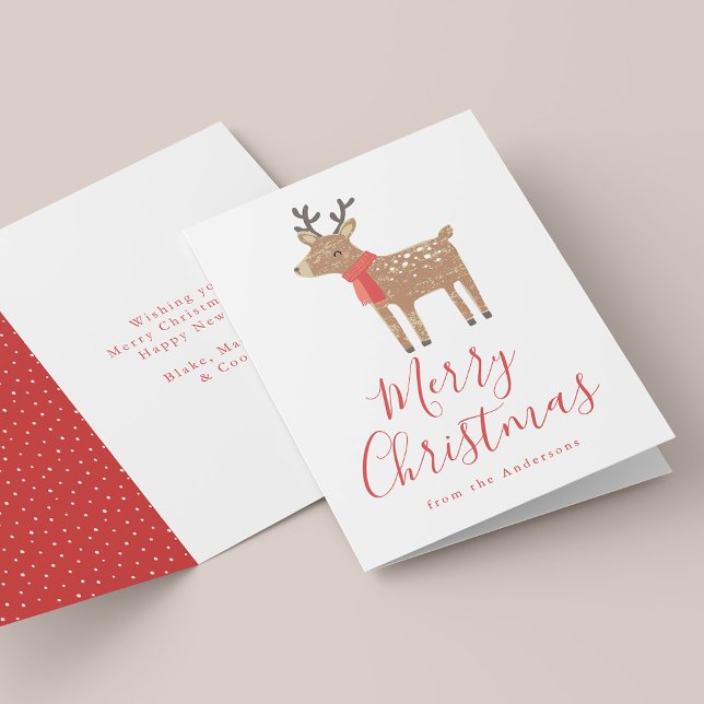 Cartes Pour Fêtes Annuelles Amis d'hiver mignons Reindeer non photo (Créateur téléchargé)