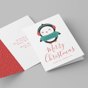 Cartes Pour Fêtes Annuelles Amis hivernaux mignons Pingouin non photo