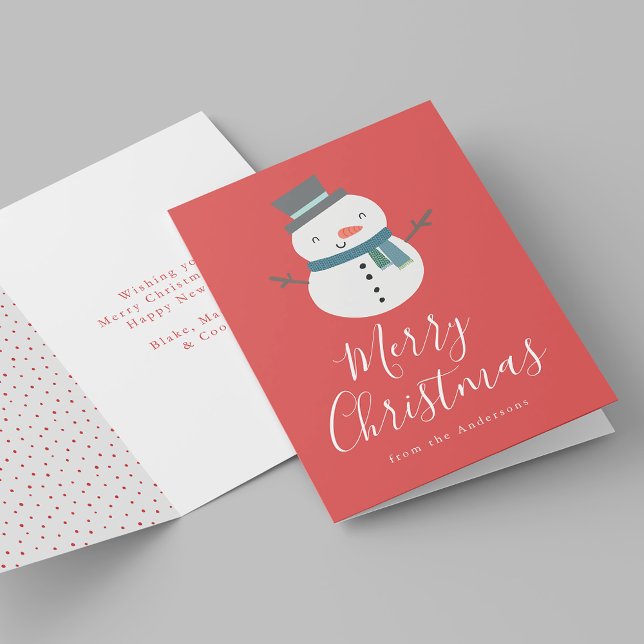 Cartes Pour Fêtes Annuelles Amis hivernaux mignons Snowman Non-Photo (Créateur téléchargé)