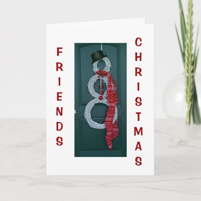 CARTES POUR FÊTES ANNUELLES AMIS / NOËL-EN-FACE DES KILOMÈTRES VOUS MANQUE (Devant)