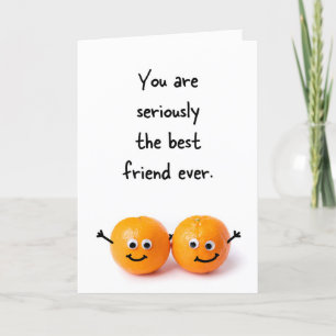 Cartes Pour Fêtes Annuelles Amitié Funny Deux Oranges Googly Eyes Humour