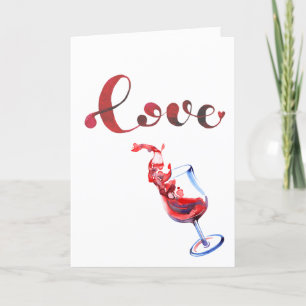 Cartes Pour Fêtes Annuelles Amour amusant Vin déversé verre Saint-Valentin