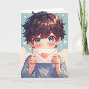 Cartes Pour Fêtes Annuelles Amour Anime Cute Boy