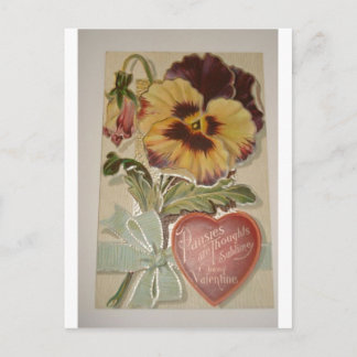 Cartes Pour Fêtes Annuelles Amour antique Valentine de pensées