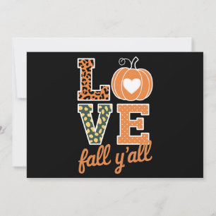 Cartes Pour Fêtes Annuelles Amour Automne Y'All Impression Léopard Automne Act