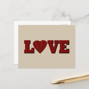 Cartes Pour Fêtes Annuelles amour basket-ball avec balle rouge coeur