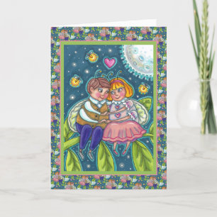 CARTES POUR FÊTES ANNUELLES AMOUR BUGS, FLIX & PLEINE LUNE, CUTE VALENTINE
