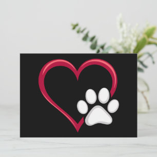 Cartes Pour Fêtes Annuelles Amour Coeur Chien Patte Saint-Valentin Amateur de 