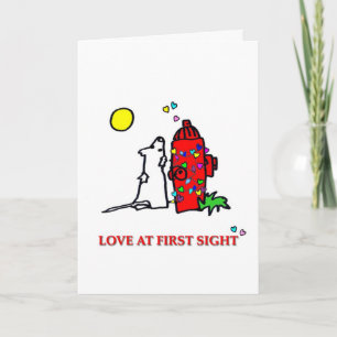 Cartes Pour Fêtes Annuelles Amour d'abord Vue-Sur le blanc