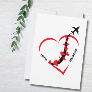 Cartes Pour Fêtes Annuelles Amour d'anniversaire Mon grand-père Avion Cœur Per