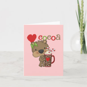 Cartes Pour Fêtes Annuelles Amour de cacao d'ours de fille