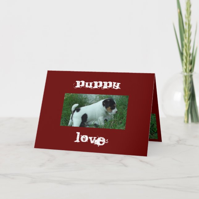 Cartes Pour Fêtes Annuelles Amour de chiot (Devant)