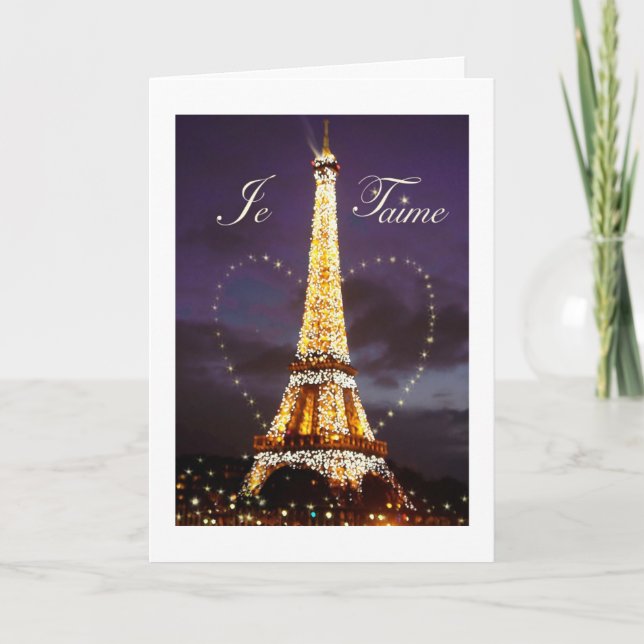Cartes Pour Fêtes Annuelles Amour de Je T'aime de Paris Valentine (Devant)