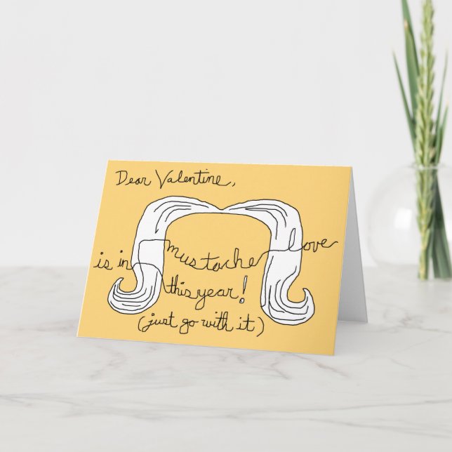 Cartes Pour Fêtes Annuelles Amour de la moustache (Devant)