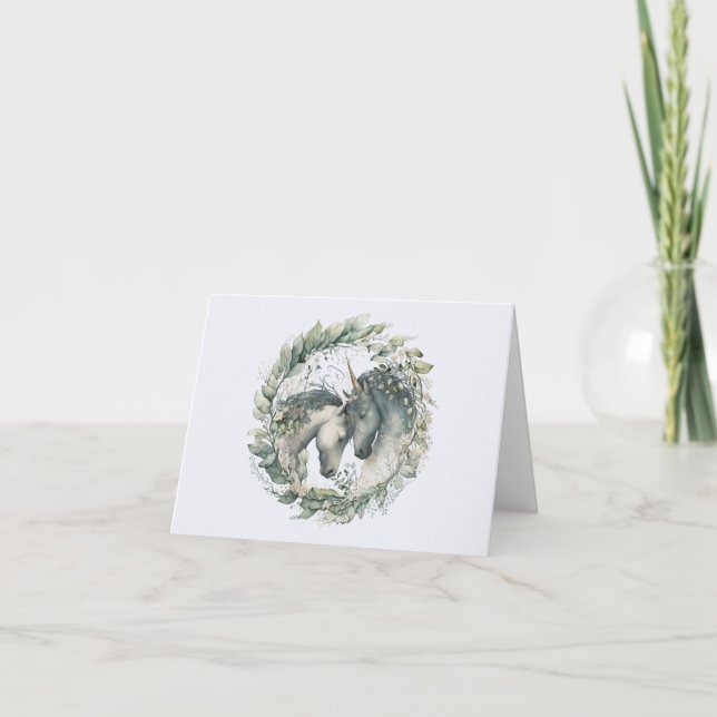 Cartes Pour Fêtes Annuelles Amour de licorne (Devant)