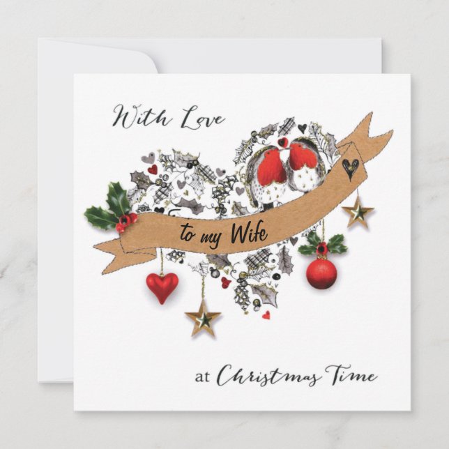 Cartes Pour Fêtes Annuelles Amour de Noël (Devant)