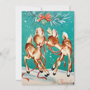Cartes Pour Fêtes Annuelles Amour de Renne de Noël Vintage