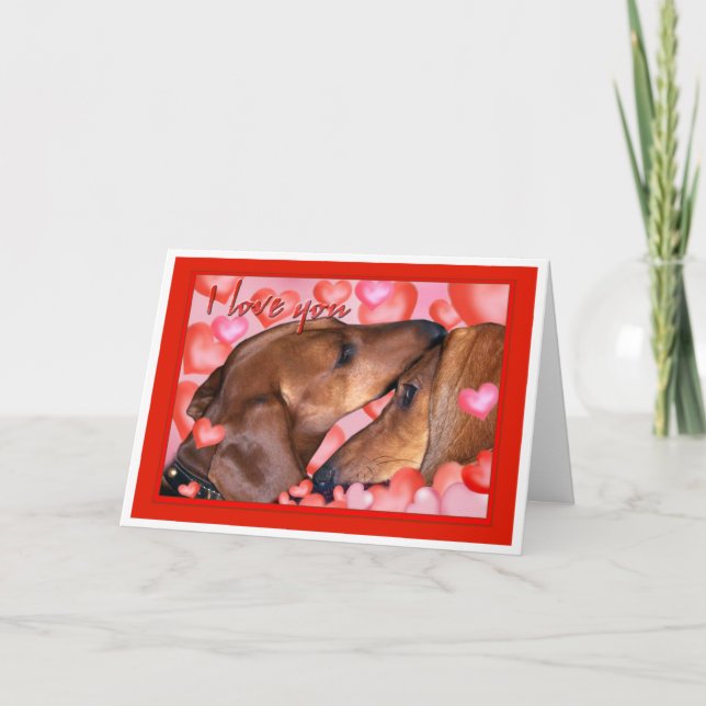 Cartes Pour Fêtes Annuelles Amour de teckel - jour de Valentines (Devant)