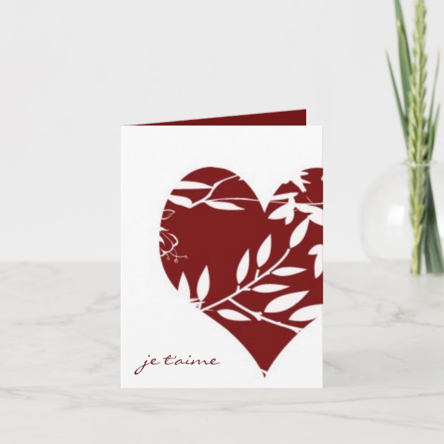 Cartes Pour Fêtes Annuelles Amour de Toile Valentine-Je de Français vous (Devant)