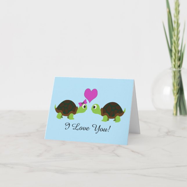 Cartes Pour Fêtes Annuelles Amour de tortue (Devant)