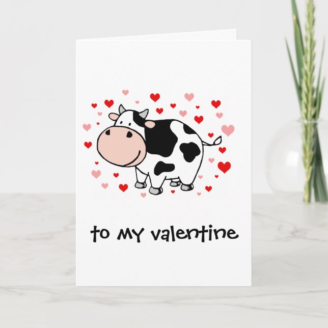 Cartes Pour Fêtes Annuelles Amour de vache (Devant)