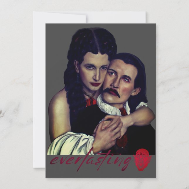 Cartes Pour Fêtes Annuelles Amour de Vampyre (Devant)