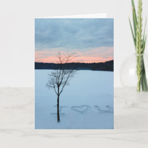 Cartes Pour Fêtes Annuelles Amour des Fêtes de l'étang de Walden en hiver