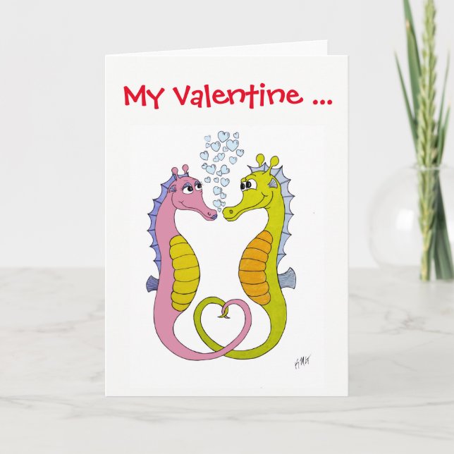 Cartes Pour Fêtes Annuelles Amour d'hippocampe (Devant)