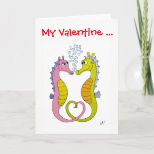 Cartes Pour Fêtes Annuelles Amour d'hippocampe