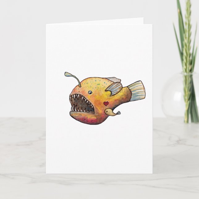 Cartes Pour Fêtes Annuelles Amour du poisson pêcheur (Devant)