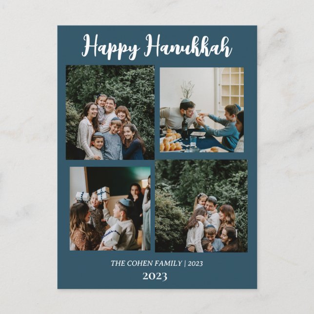 Cartes Pour Fêtes Annuelles Amour et lumière | Hanoukka famille photo collage (Devant)