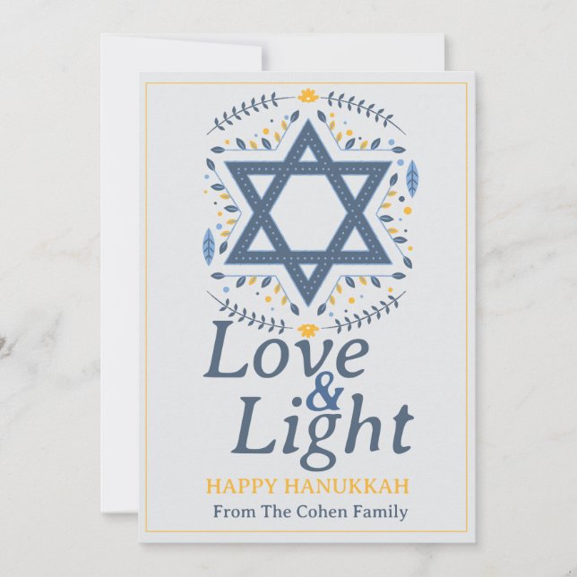 Cartes Pour Fêtes Annuelles Amour et lumière | Hanoukka famille photo collage (Devant)