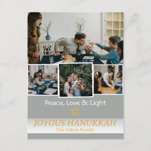 Cartes Pour Fêtes Annuelles Amour et lumière   Hanoukka photo de la famille Co