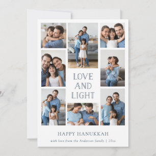 Cartes Pour Fêtes Annuelles Amour et Lumière   Multi Photo Famille Hanukkah