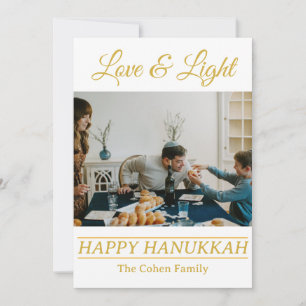 Cartes Pour Fêtes Annuelles Amour et lumière Photo de famille Hanoukka simpl
