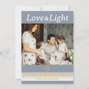 Cartes Pour Fêtes Annuelles Amour et lumière Photo de famille Hanoukka simpl