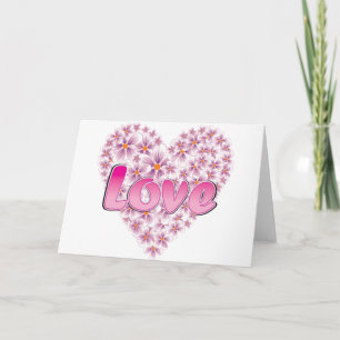 Cartes Pour Fêtes Annuelles Amour et marguerites roses