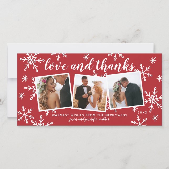 Cartes Pour Fêtes Annuelles Amour et Merci Merci Mariage de vacances (Devant)