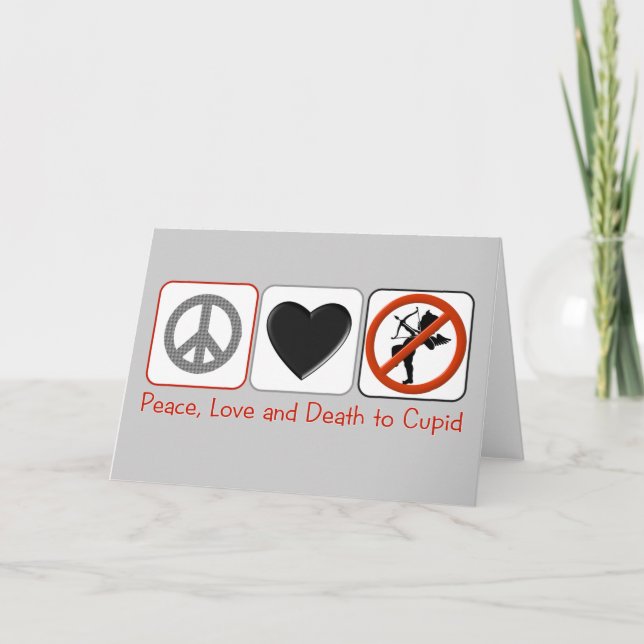 Cartes Pour Fêtes Annuelles Amour et mort de paix au cupidon (Devant)