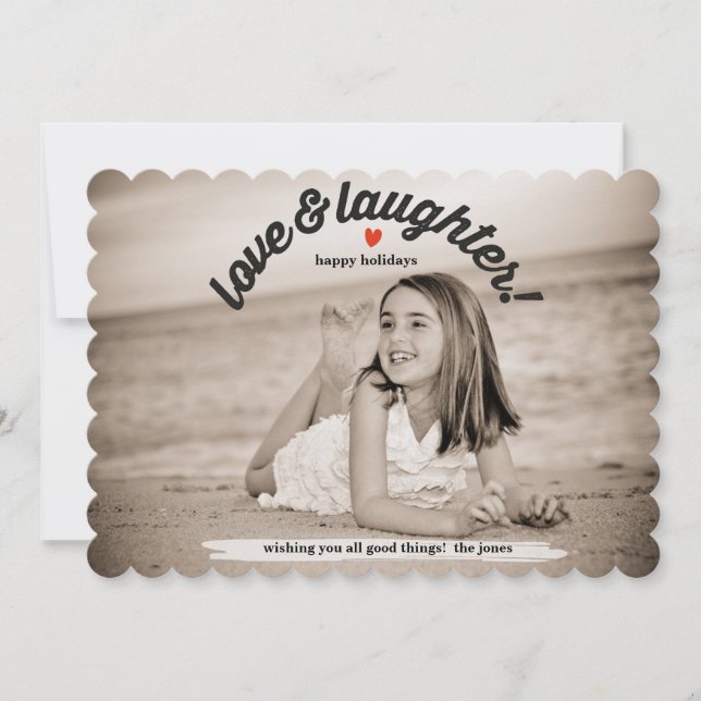 Cartes Pour Fêtes Annuelles Amour et rires avec photo au verso (Devant)